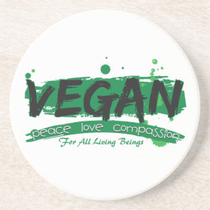Veganes FriedensLiebe-Mitleid Getränkeuntersetzer