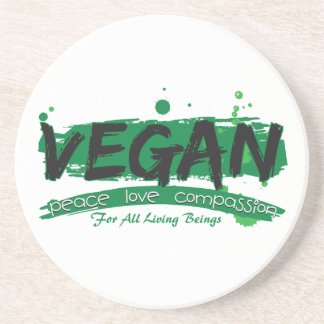 Veganes FriedensLiebe-Mitleid Getränkeuntersetzer
