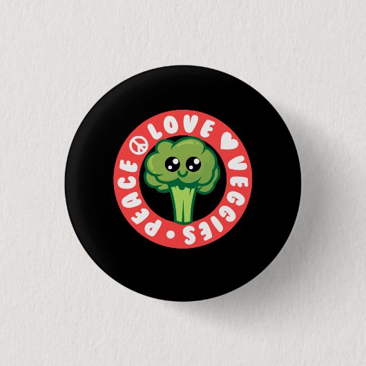 Veganes Gemüse Brokkoli Button (Vorderseite)