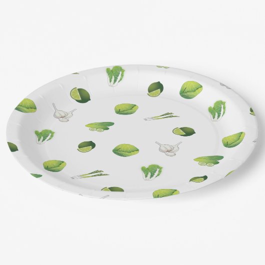 veganes Gemüse Pappteller (Schrägansicht)