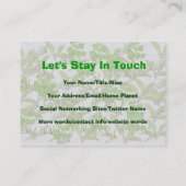 Veganes Gemüse Visitenkarte (Rückseite)