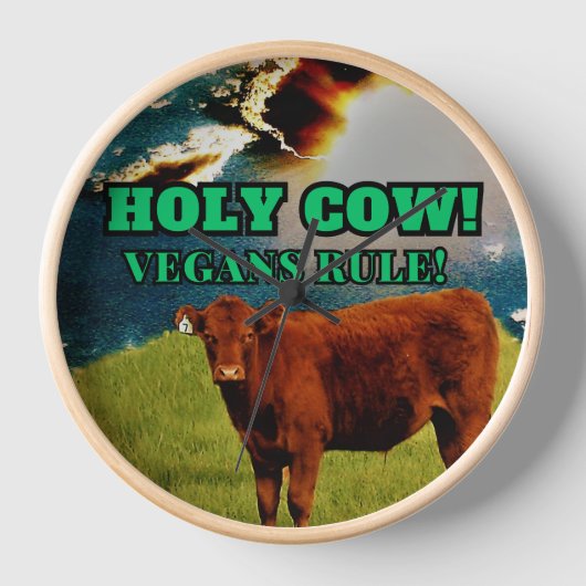 Veganes Geschenk, Kuh Lover's Geschenk! Gövine Bov Uhr (Vorderseite)