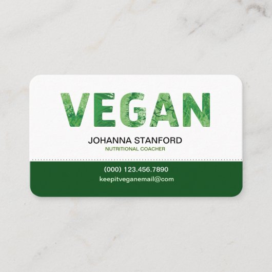 Veganes glückliches Zitat-Geschäft Visitenkarte (Vorderseite)