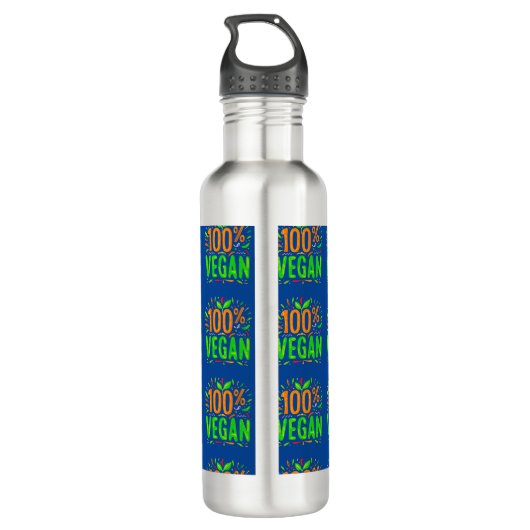 Veganes Grafikgeschenk Idee für einen Urlaub in Ve Edelstahlflasche (Rückseite)