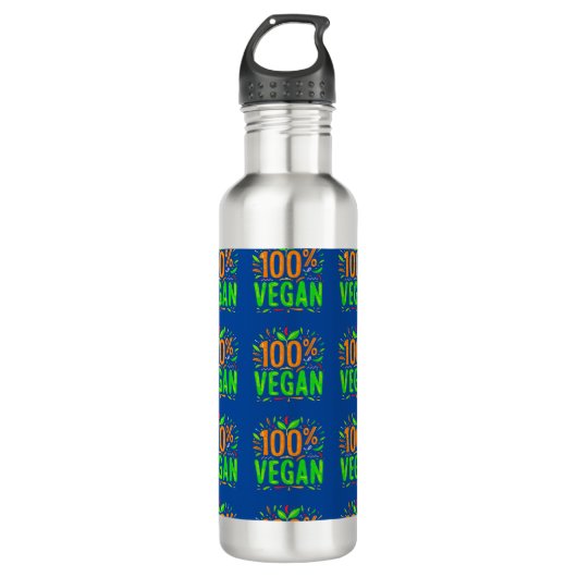 Veganes Grafikgeschenk Idee für einen Urlaub in Ve Edelstahlflasche (Vorderseite)