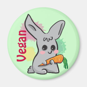 Veganes graues niedliches Häschen mit Magnet