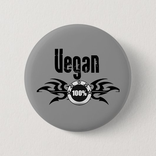 Veganes Grunge Winged Emblem Button (Vorderseite)