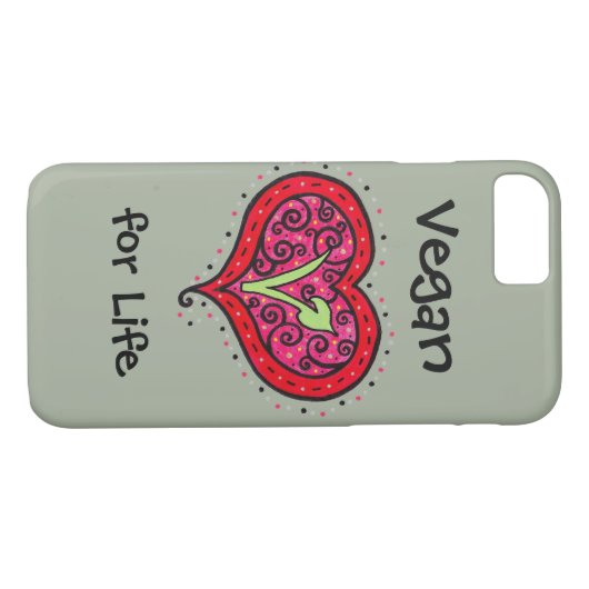 Veganes Herz Case-Mate iPhone Hülle (Rückseite (Horizontal))