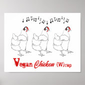Veganes Huhn W Rap lustiges Zitat Poster (Vorne)