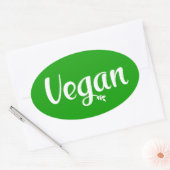 Veganes kulinarisches Etikett Ovaler Aufkleber (Umschlag)