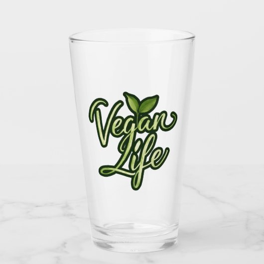 Veganes Leben Glas (Vorderseite)