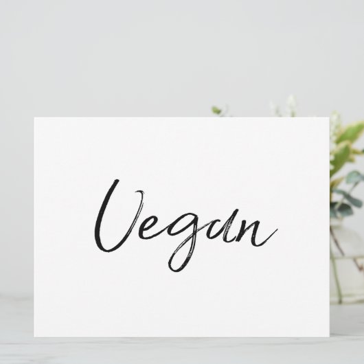 "Veganes" Lebensmittelzeichen | Stilvolle Handschr (Stehend Vorderseite)