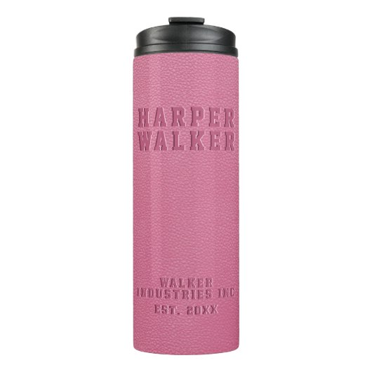 Veganes Leder aus rosa Unternehmen Thermosbecher (Vorderseite)