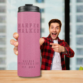 Veganes Leder aus rosa Unternehmen Thermosbecher