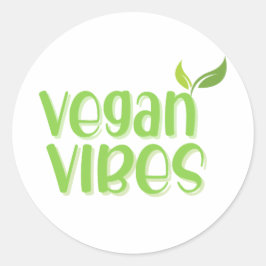 Veganes Logo Klassischer Rundaufkleber Runder Aufkleber