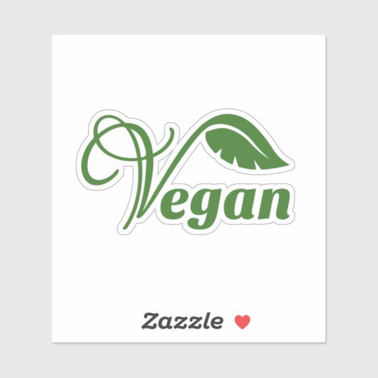 Veganes Logo-Leaf Aufkleber (Blatt)