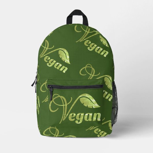 Veganes Logo-Leaf Bedruckter Rucksack (Vorderseite)
