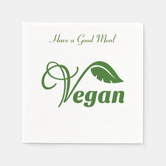 Veganes Logo Leaf, haben eine gute Mahlzeit Serviette (Vorderseite)