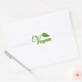 Veganes Logo-Leaf Herz-Aufkleber (Umschlag)