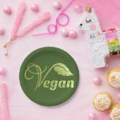 Veganes Logo-Leaf Pappteller (Party)