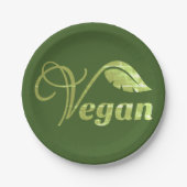 Veganes Logo-Leaf Pappteller (Vorderseite)