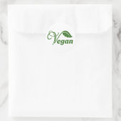 Veganes Logo-Leaf Runder Aufkleber (Tasche)