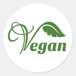 Veganes Logo-Leaf Runder Aufkleber