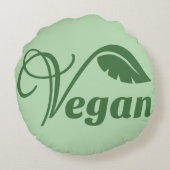 Veganes Logo-Leaf Rundes Kissen (Rückseite)