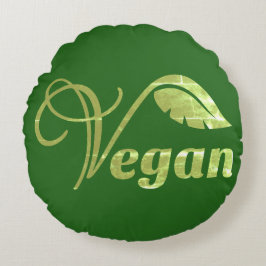 Veganes Logo-Leaf Rundes Kissen