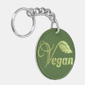 Veganes Logo-Leaf Schlüsselanhänger (Vorderseite links)