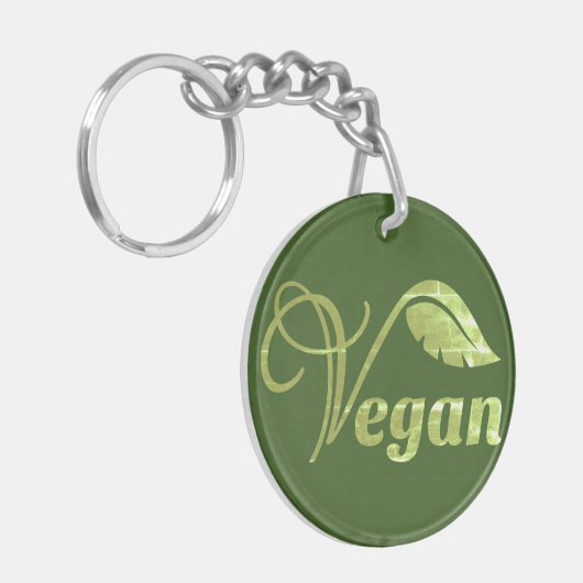 Veganes Logo-Leaf Schlüsselanhänger (Vorderseite links)