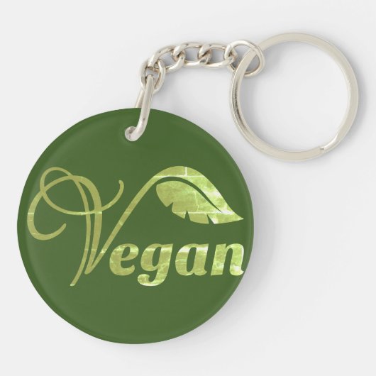 Veganes Logo-Leaf Schlüsselanhänger (Rückseite)