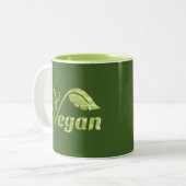 Veganes Logo-Leaf Zweifarbige Tasse (Vorderseite Links)