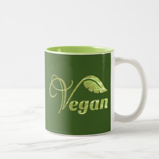 Veganes Logo-Leaf Zweifarbige Tasse (Rechts)