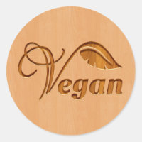 Veganes Logo mit Holzeffekt