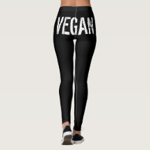 "VEGANES" LOGO-SCHWARZE LEGGINGS