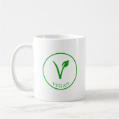 Veganes Logo | Veganes Umweltzeichen | Veganes Sym Kaffeetasse (Links)