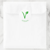 Veganes Logo | Veganes Umweltzeichen | Veganes Sym Runder Aufkleber (Tasche)