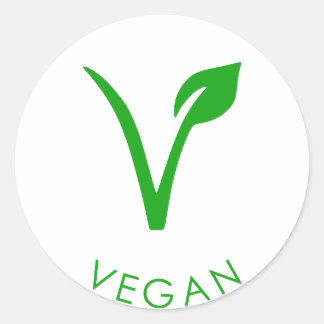 Veganes Logo | Veganes Umweltzeichen | Veganes Sym Runder Aufkleber