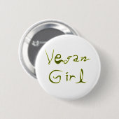 Veganes Mädchen 1 Button (Vorne & Hinten)