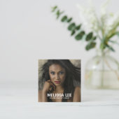 Veganes Makeup und Haar Quadratische Visitenkarte (Stehend Vorderseite)
