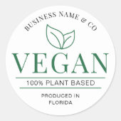 Veganes, modernes Pflanze-basiertes Bäckereiproduk Runder Aufkleber (Vorderseite)