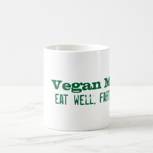 Veganes Motto: essen Sie gut, Furz häufig Kaffeetasse (Mittel)