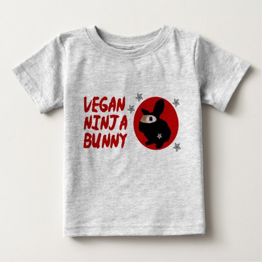 Veganes Ninja Häschen Baby T-shirt (Vorderseite)