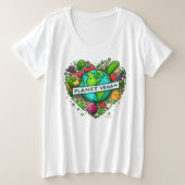 Veganes Obst und Gemüse Große Größe T-Shirt (Design vorne)