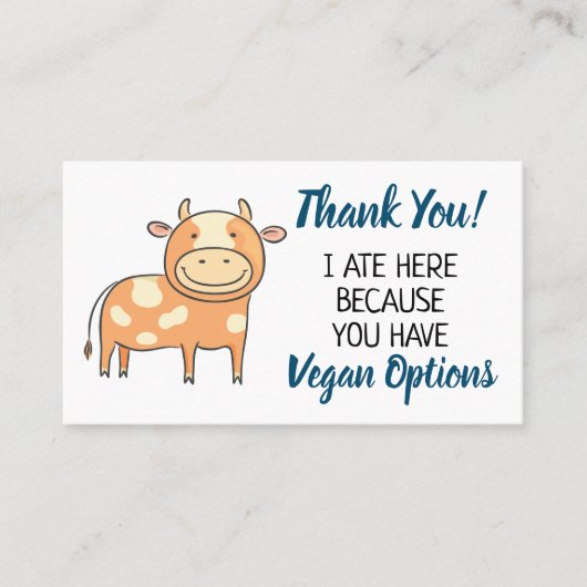 Veganes Outreach-Restaurant Dankeschön Karte (Vorderseite)