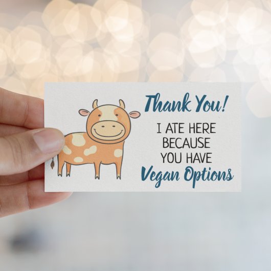 Veganes Outreach-Restaurant Dankeschön Karte