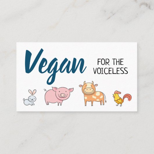 Veganes Outreach-Restaurant Vielen Dank Visitenkarte (Rückseite)