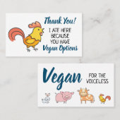 Veganes Outreach-Restaurant Vielen Dank Visitenkarte (Vorne/Hinten)