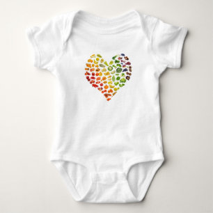 Veganes Regenbogenherz Baby Strampler